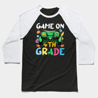 4th Grade Funny Back To School Gamer On Baseball T-Shirt